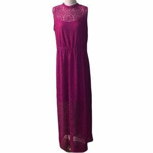 Simply Emma magenta crocheted maxi dress size 1X